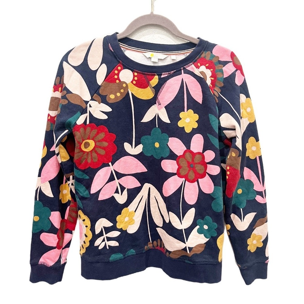 Boden Bold Multicolor Floral Botanical Sweatshirt Size Small